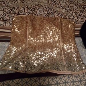 Sequin top with black cardigan